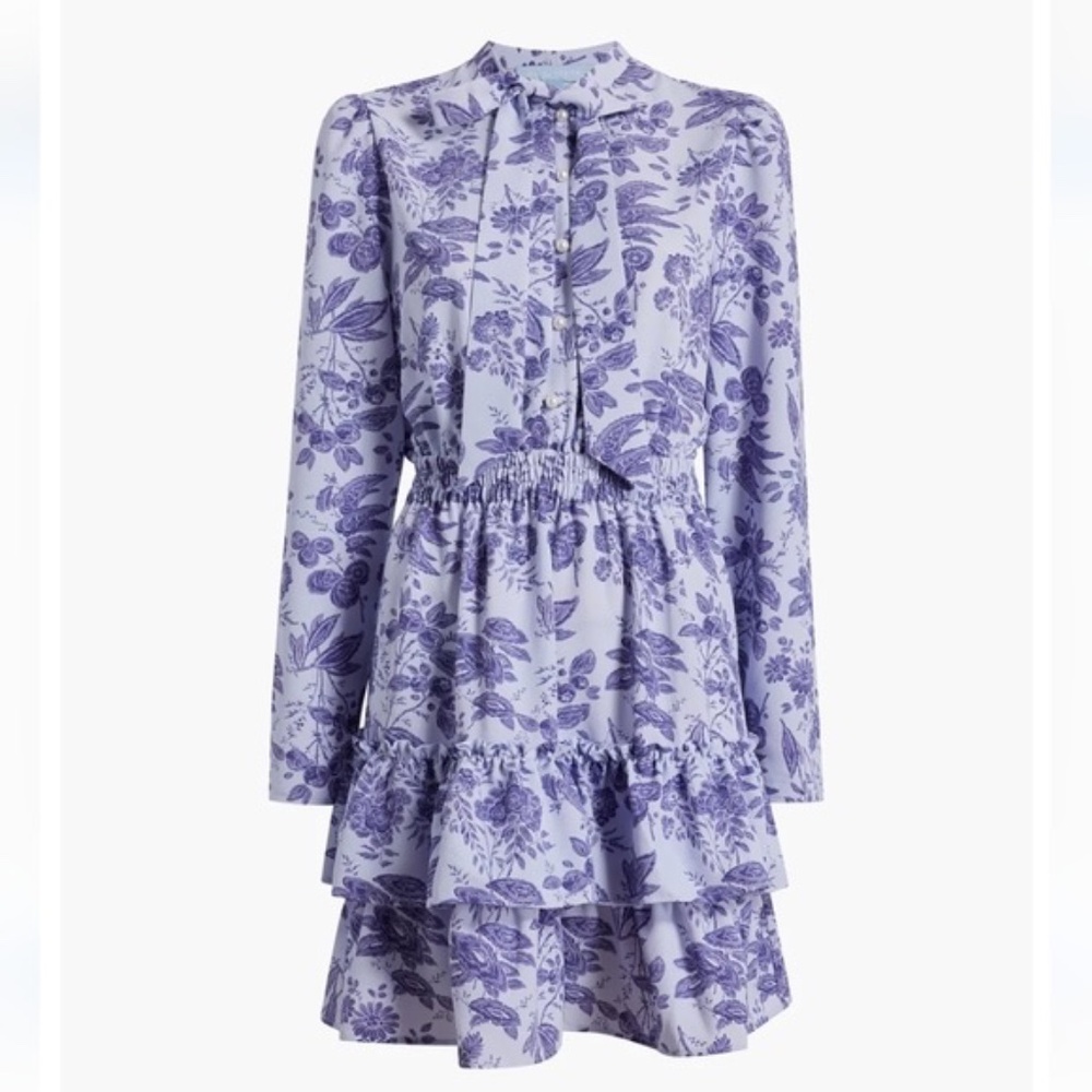 Hill House Talia Dress in Lilac Tonal Floral Crepe